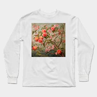 Peach trees and blossoms Long Sleeve T-Shirt